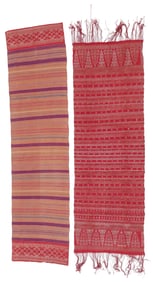 Balinese Songket Shoulder Textiles (2), Indonesia, Mid 20th C.