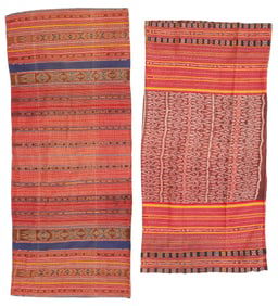Timor Woman's Ikat Kisar Wedding Sarong and Tube Skirt, Indonesia, Mid 20th C.