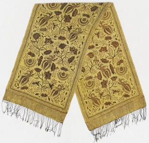Selendang Batik on Green Ground Silk Shoulder Cloth, Java, Indonesia