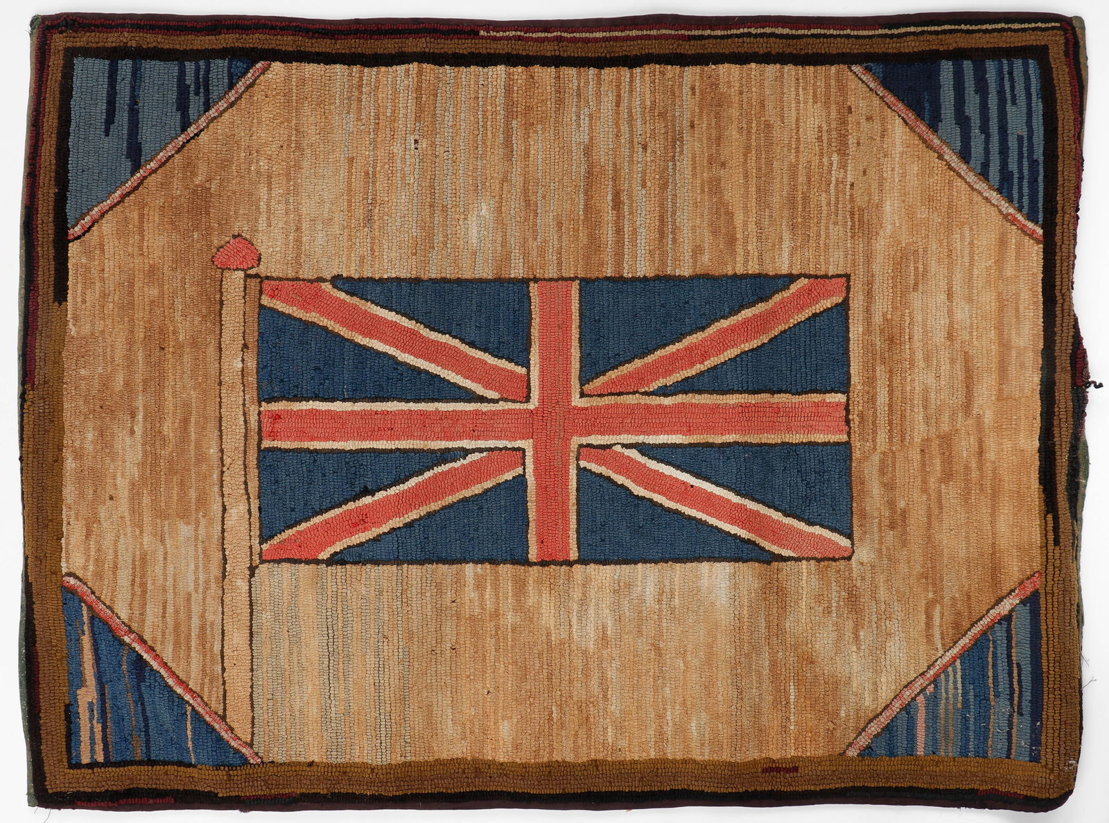 Union Jack Hooked Rug, 43'' x 32'' (1 of 4)