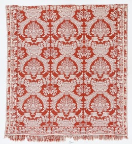 American Figured and Fancy Jacquard Coverlet, Mid 19th C.