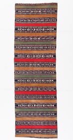 Antique Guatemalan Perraje Shawl Panel, 66'' x 21''