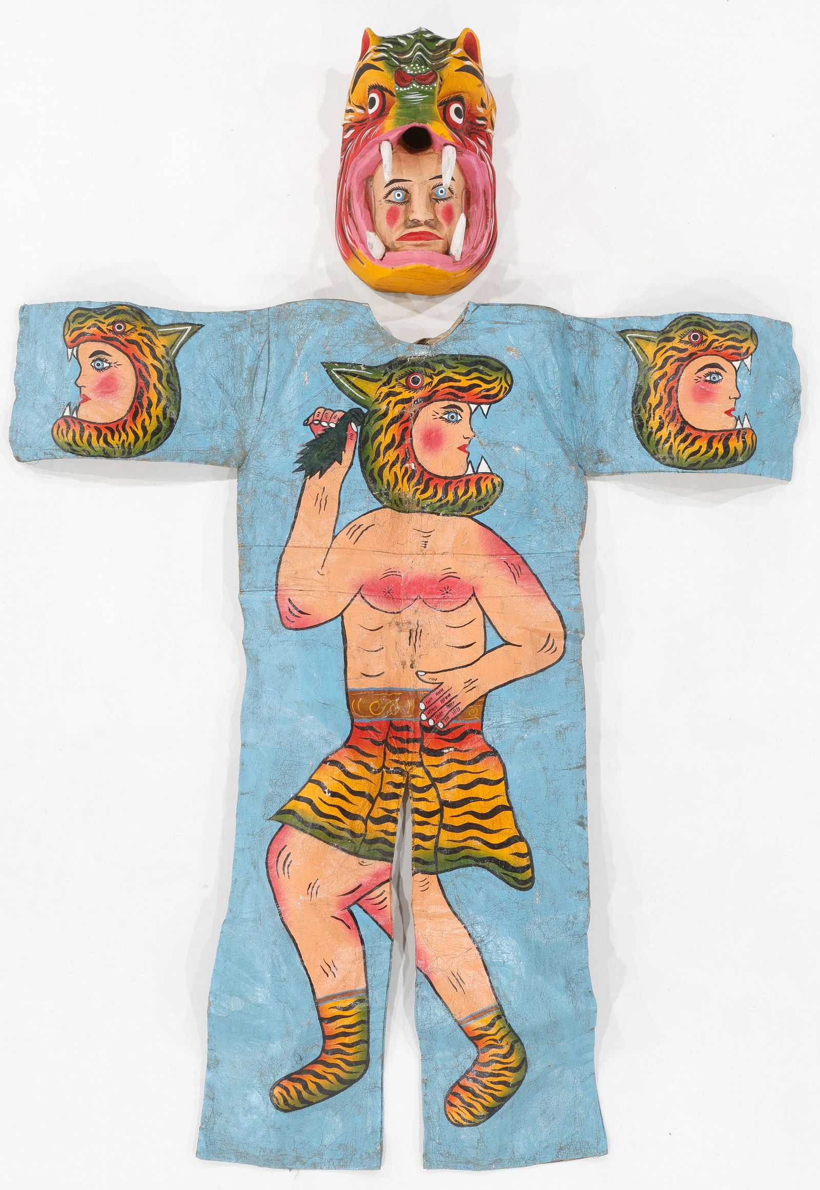 Mexican Folk Art Festival Tiger Mask and Suit, Mid 20th C. (1 of 3)