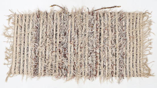 Moroccan Middle Atlas Wool Cape, Early/Mid 20th C.: Moroccan Anti-Atlas Wool Cape, Early/Mid 20th C. Wool warp and weft with wool pile. Size: 6'0'' x 2'11'' (183 x 89 cm).