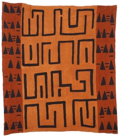 Large African Painted Cotton Cloth, Mid 20th C., 8'0'' x 8'8''
