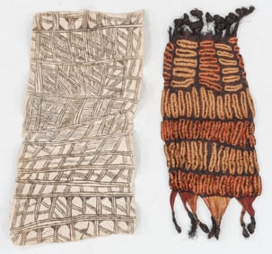 Dida Resist-Dyed Tube Skirt and Mbuti Bark Cloth