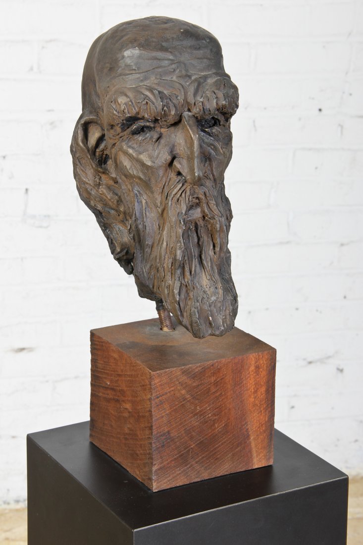 Plaster Cast of St. Jerome on Pedestal: Plaster Cast of St. Jerome from an edition of 10, signed illegibly, dated '73. Size: 13" x 6" x 9" (casting); 51" (overall height including pedestal) . Provenance: GlaxoSmithKline LLC.