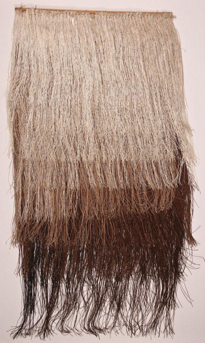 David Roth String Painting I: David Roth, (American b. 1942), "String Painting I : Neutral". Medium: Acrylic Painted Fiber, 1980. Size: approx. 7'0" H x 48" W (6 parts). Provenance: GlaxoSmithKline LLC.