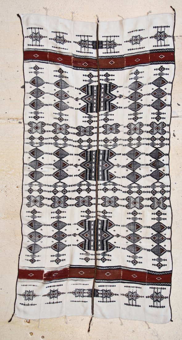 Malian Wedding Blanket: 4'1"x8'3" (124 x 251 cm): Malian Wedding Blanket, circa 1900, wool, natural dyes, excellent condition. Size: 4'1"x8'3" (124 x 251 cm). Provenance: Jane Steinsnyder.