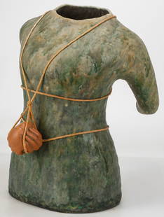 Art Pottery Sculpture, 20th C.: Art Pottery Sculpture, 20th C. Size: 22.5'' x 19'' x 15'' (57 x 48 x 38 cm). ex Private Collection, Philadelphia, PA. ex Private Collection, Philadelphia, PA.