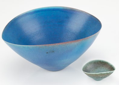 Mark Bell (American/Blue Hill, Maine, b. 20th C.) 2 Studio Pottery Bowls