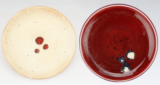 Otto Heino (American, 1915-2009) 2 Studio Pottery Plates