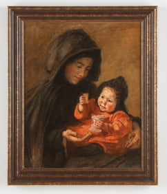 Anton Kaulbach (German, 1864-1934) "Mother and Child"