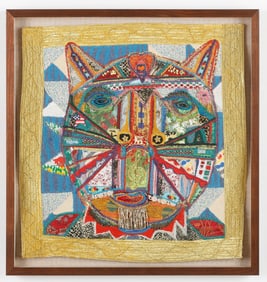 Anne Grgich (American) Self-taught, Outsider, Folk Cat