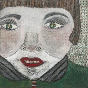 Anne Grgich (American) Self-taught, Outsider, Folk"Self Portrait"