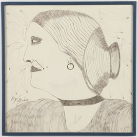 Lee Godie (American, 1908-1994) 18" x 18"