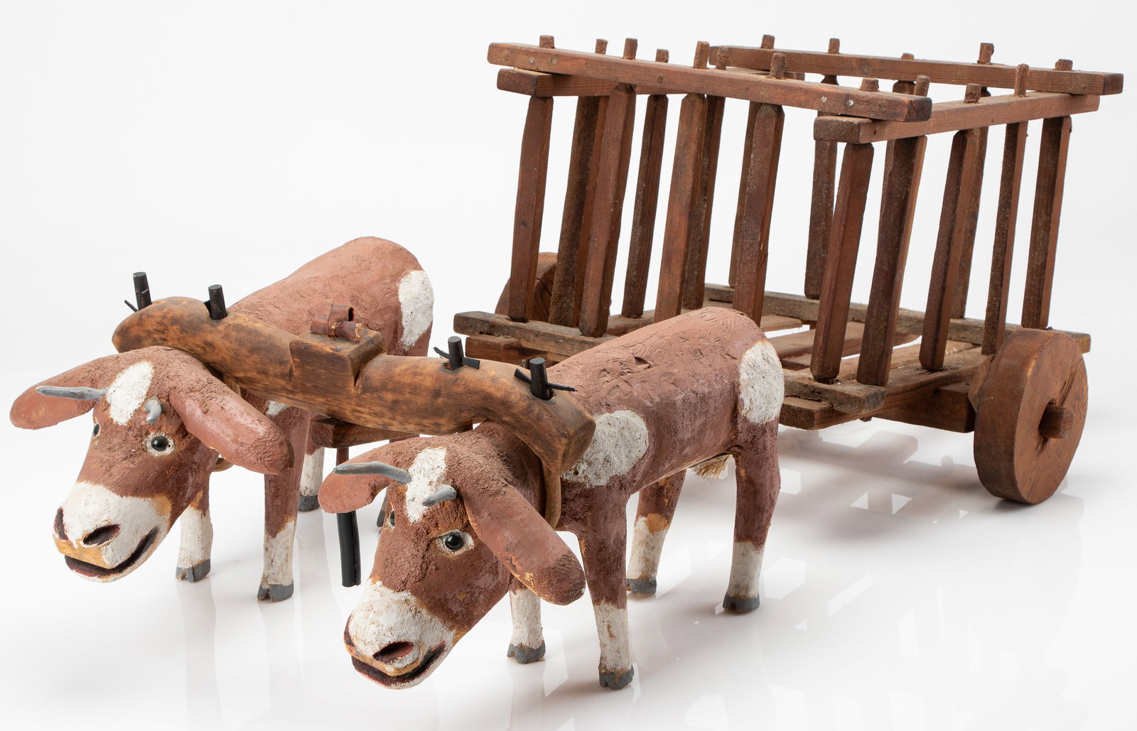 Felipe Archuleta (American) Folk, Self-Taught Art, Oxen Cart, 1984 (1 of 9)