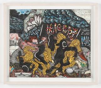 J.J. Cromer (American) Folk, Outsider Art Drawing, Collage, 2016