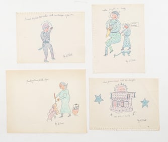 Dilmus Hall (1900-1987) 4 Works on Paper