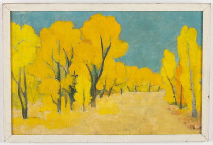 Taos School Landscape in Yellow