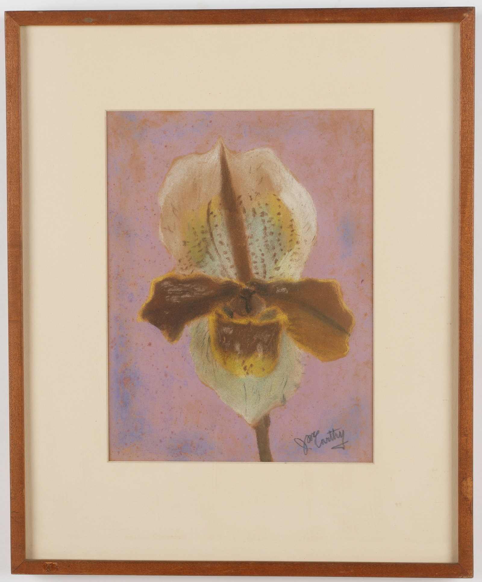 Justin McCarthy (1892-1977) "Orchid": Justin McCarthy (American, 1892-1977) "Orchid," watercolor painting, signed. Framed. Size: 11.75'' x 8.75'', 30 x 22 cm (sight); 19'' x 15.5'', 48 x 39 cm (frame). Provenance: Private NJ Collection.