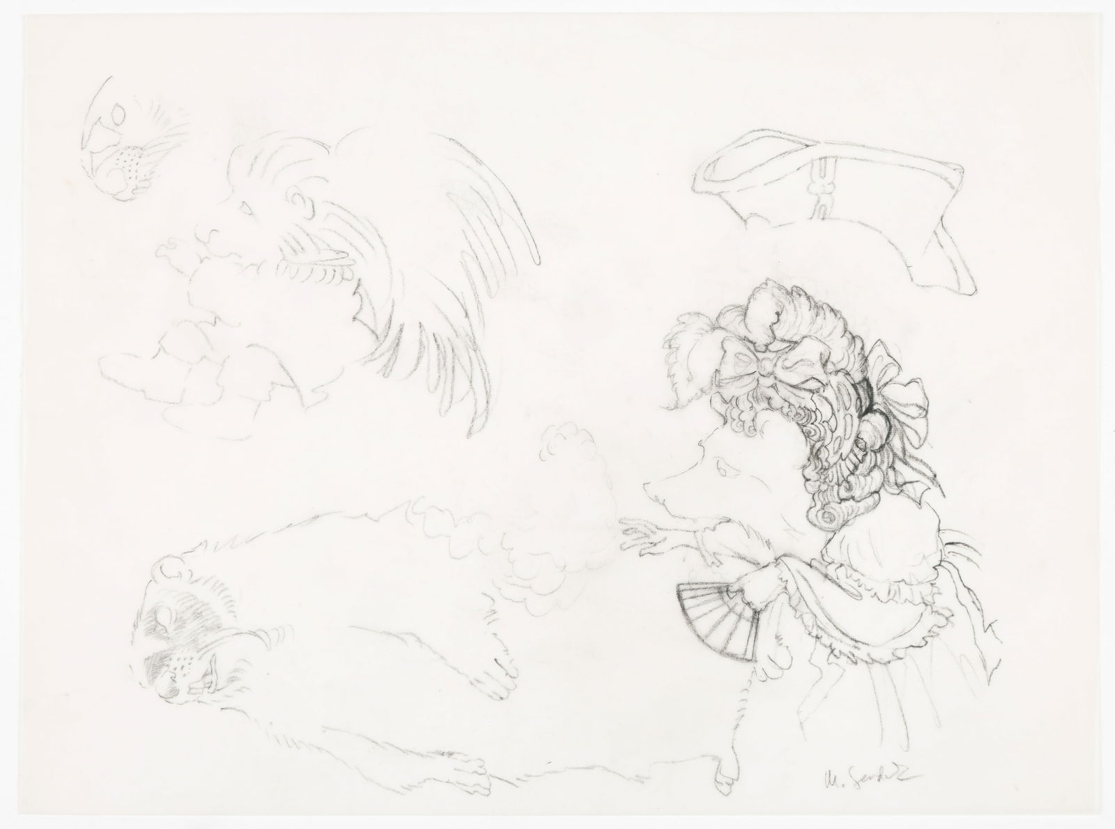 Maurice Sendak (American 1928-2012) Signed Drawing (1 of 3)