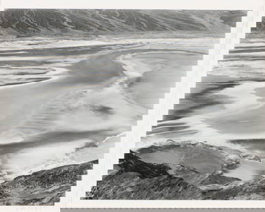 Edward Weston (1886-1958) Photograph, 1937: Edward Weston (American, 1886-1958) "Dante's View, Death Valley," Photograph, 1937, signed and dated. Unframed. Size: 7.5'' x 9.25'', 19 x 23 cm (photo); 20'' x 16'', 51 x 41 cm (mat).
