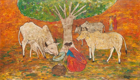 Kattingeri Krishna Hebbar (1911-1996) Oil Painting