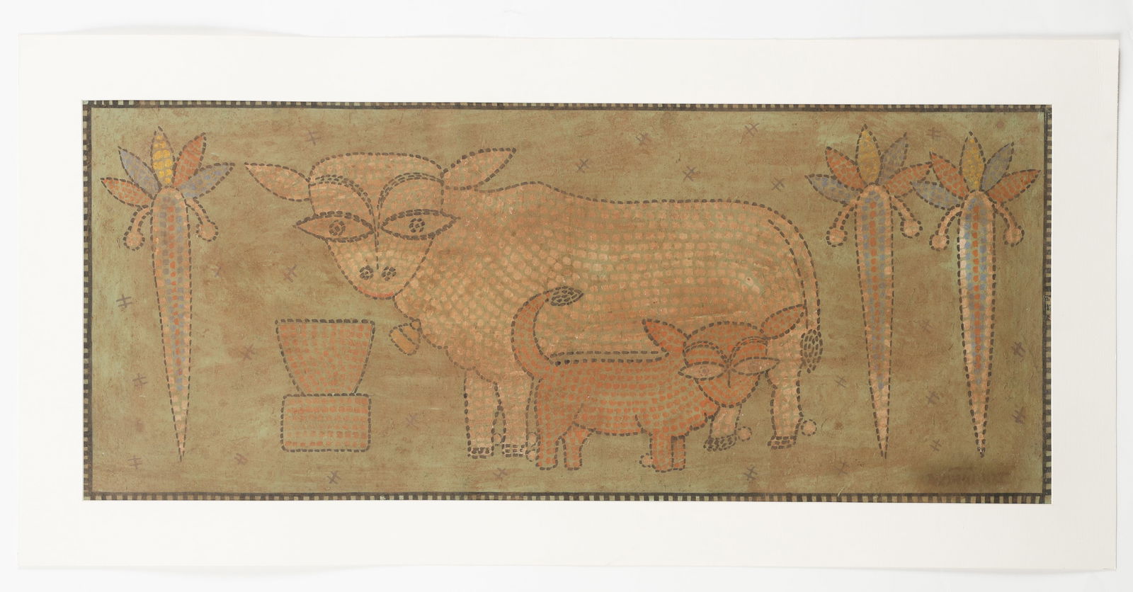 Jamini Roy (Indian, 1887-1972) Tempera Painting (1 of 2)