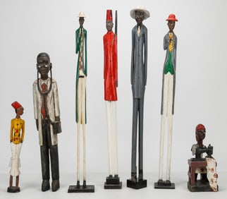 Group Of 7 African Colon Figures