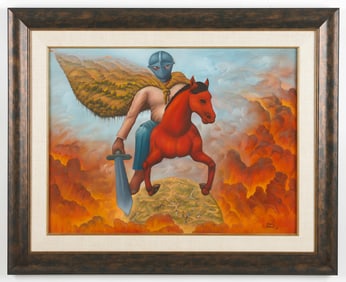 Avril Forest (Haitian, b. 1959) "A Horseman of the Apocalypse," 1992