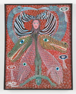 Frantz Zephirin (Haitian, b. 1968) Painting: Frantz Zephirin (Haitian, b. 1968) Untitled, oil on canvas, signed. Framed. Size: 20'' x 16'', 51 x 41 cm (stretcher); 20.5'' x 16.5'', 52 x 42 cm (frame).