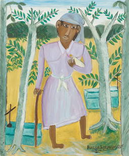 Pierre-Joseph Valcin (Haitian, 1925-2000): Pierre-Joseph Valcin (Haitian, 1925-2000) Untitled,oil on canvas, signed. Unframed. Size: 24'' x 20'' (61 x 51 cm)
