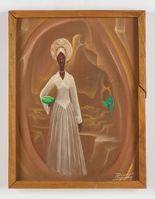 Pierre Augustin (Haitian, 20th C.) "Woman With Melon"