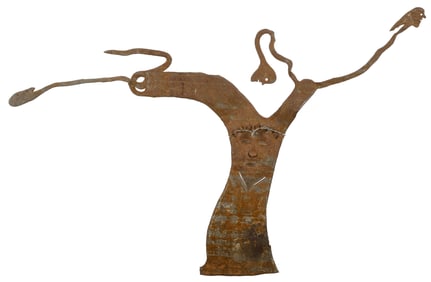 Gabriel Bien Aime (Haitian/Haiti) Metal Folk Art Drum Sculpture
