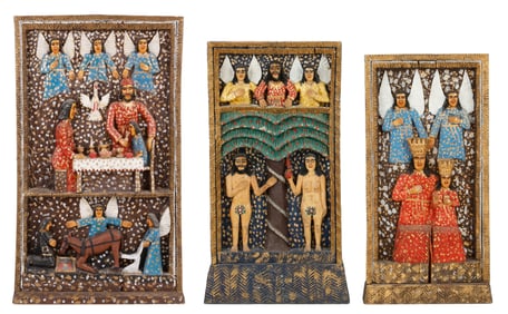 Polish/Poland Folk Art Wood Plaques By Antoni Baran