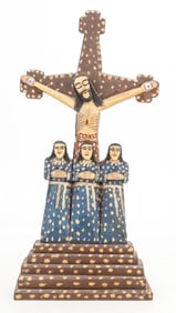 Polish Folk Art Wood Carving of The Crucifixion of Christ