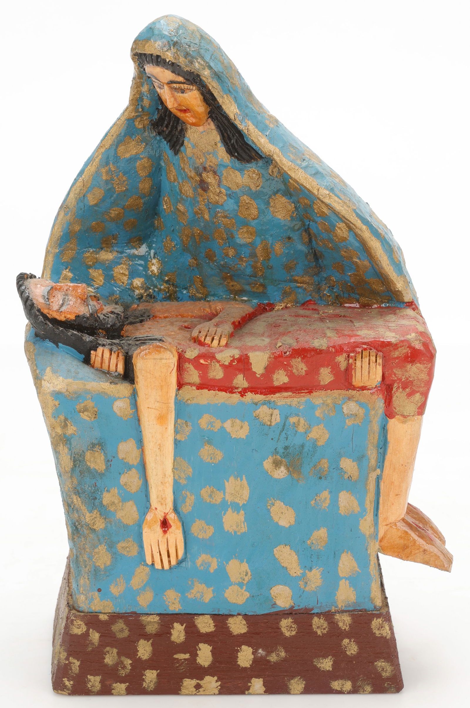 Folk Art Wood Carving (Polish/Poland) Pieta (Mother Mary w/Christ) (1 of 6)