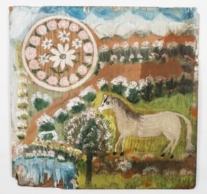 Helena Chwistek (Polish/Poland) Horse in a Landscape, 1972