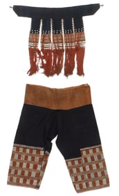 Yao Embroidered Pants and Apron/Skirt (2), Early 20th C.
