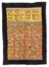 Antique Maonan Cotton and Silk Blanket Textile, China