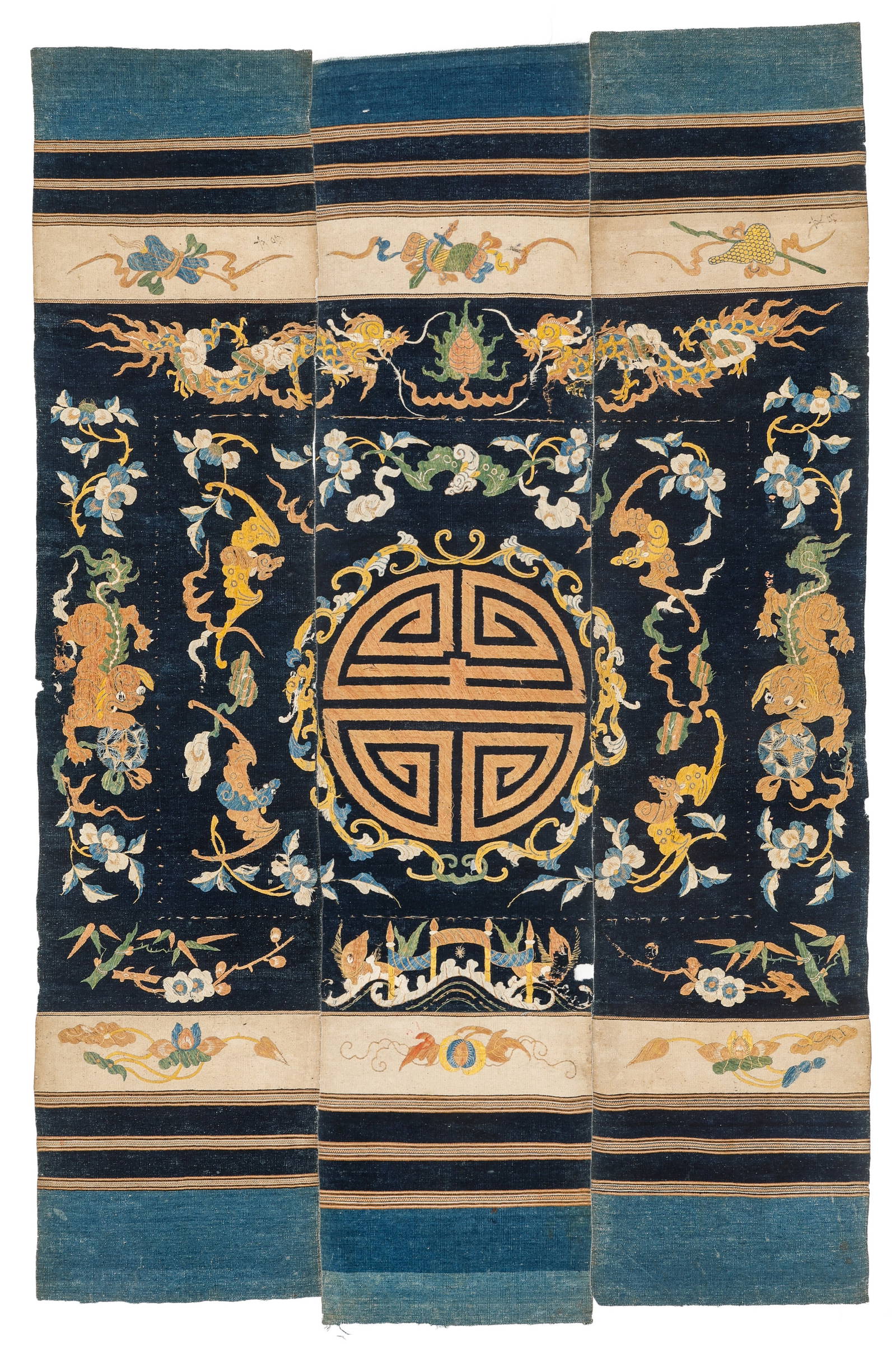 Antique Li Long Bei Ceremonial Dragon Cover with Auspicious Character