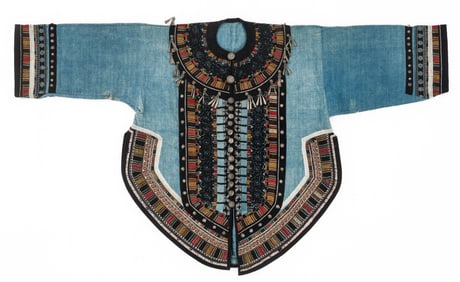 Antique Yi Woman's Indigo-Dyed Jacket with Silver Ornaments, China