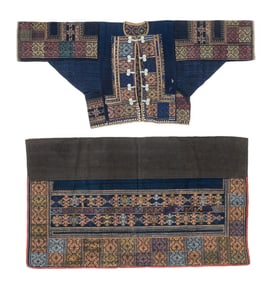 Yi Woman's Embroidered Short Jacket and Apron, China, Early/Mid 20th C.