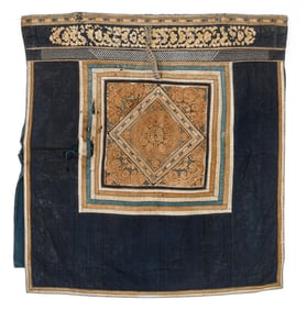 Miao Bronzed Indigo-Dyed Baby Carrier Textile, China, 19th C.