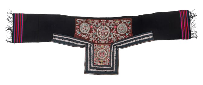 Miao Embroidered Baby Carrier, China, Early/Mid 20th C.