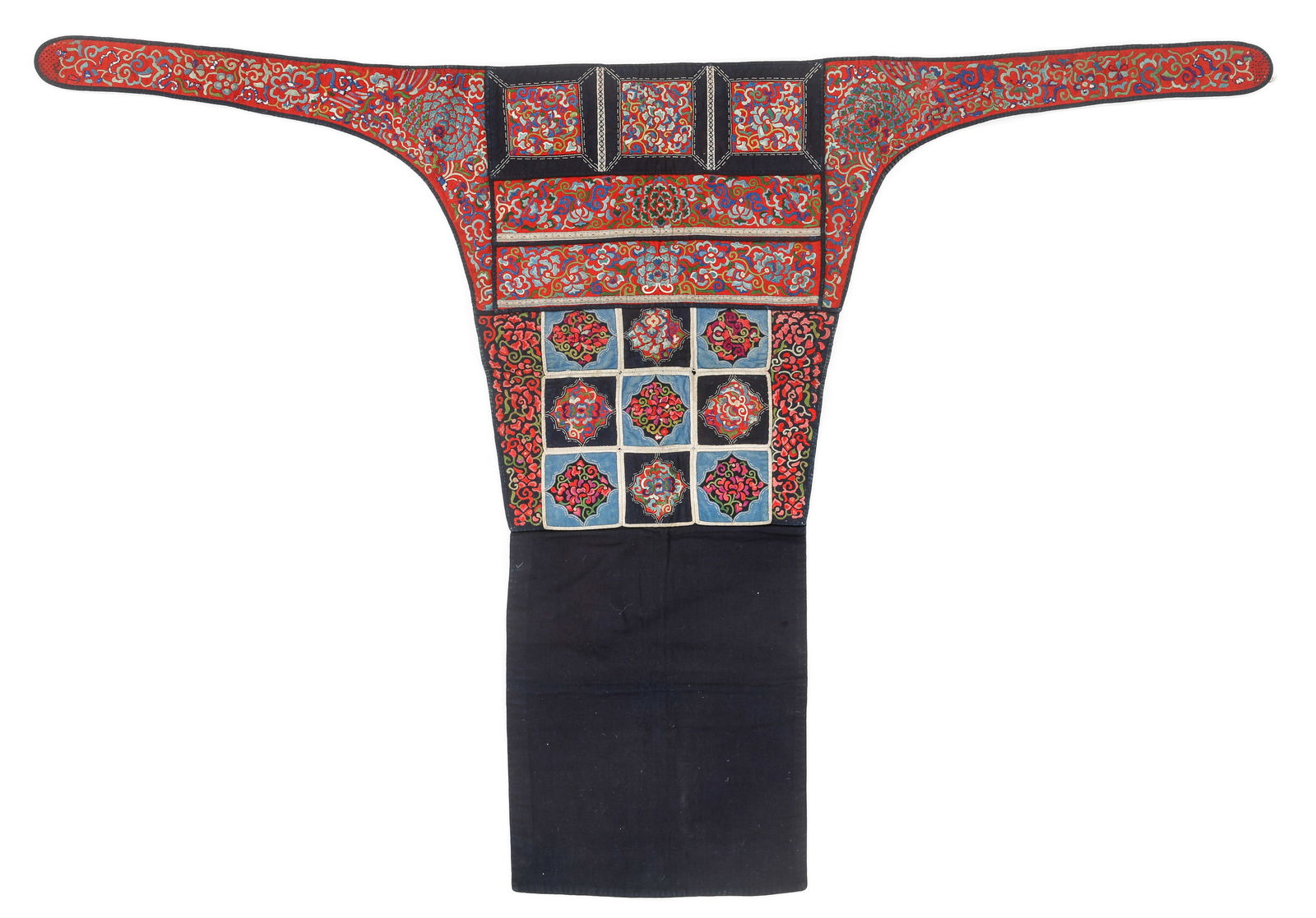 Miao Embroidered Baby Carrier, China, Early/Mid 20th C. (1 of 3)