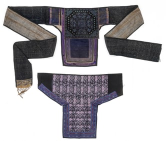 Miao Baby Carrier and Textile (2), China, Early/Mid 20th C.