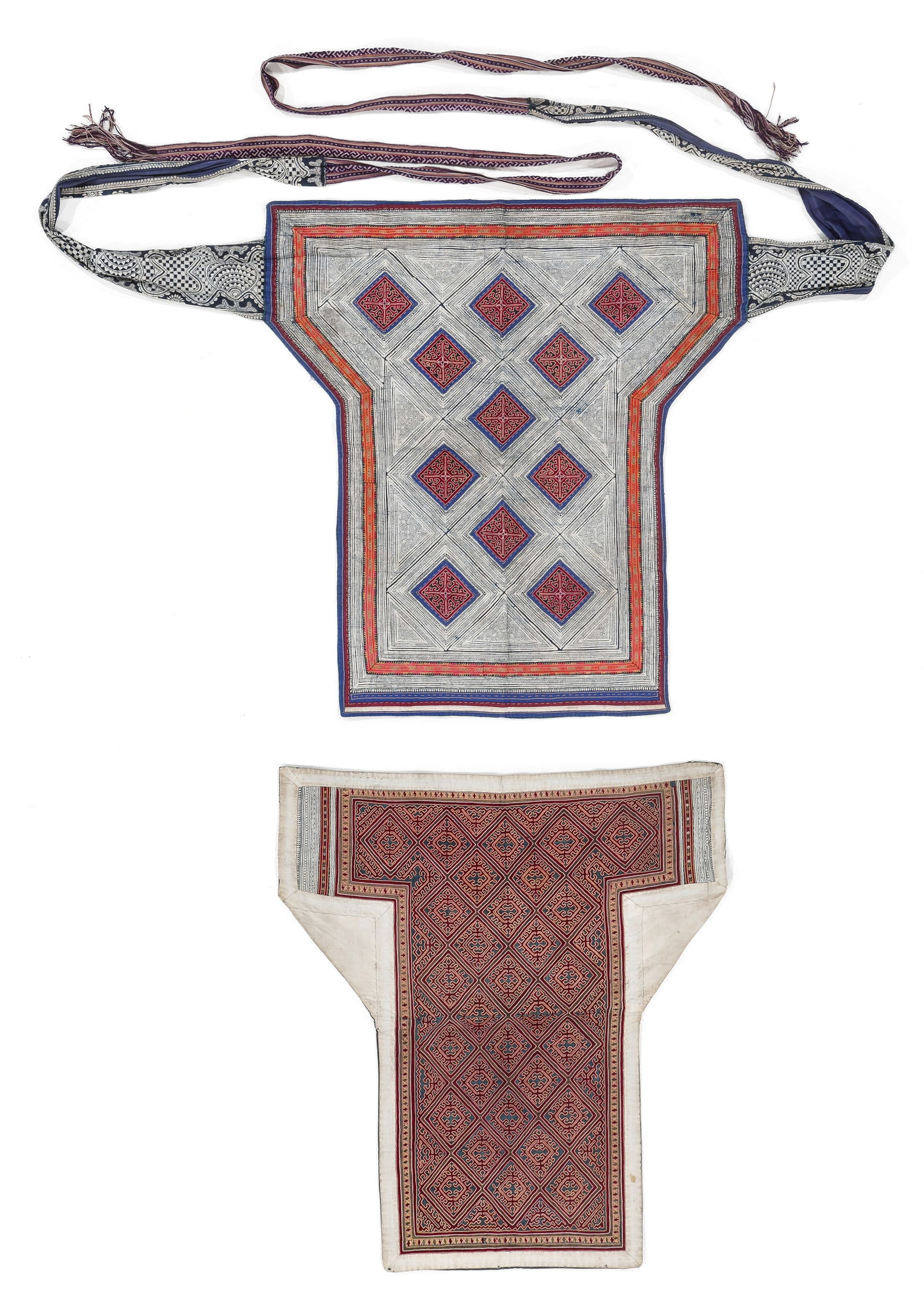 Two Miao Gejia Baby Carrier Textiles, China, Early/Mid 20th C. (1 of 4)