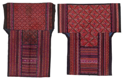 Two Miao Embroidered Baby Carrier Textiles, Guizhou, China, Early 20th C.
